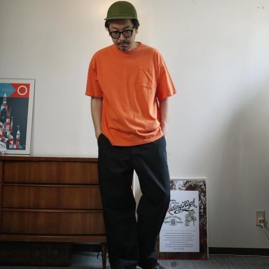 SASSAFRAS/Chop Corner Pocket T-Shirts -オレンジ-[京都の湿度