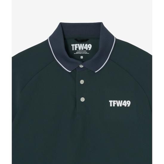 TFW49(ティーエフダブリュー49) LINE SLEEVE POLO - AOZORA