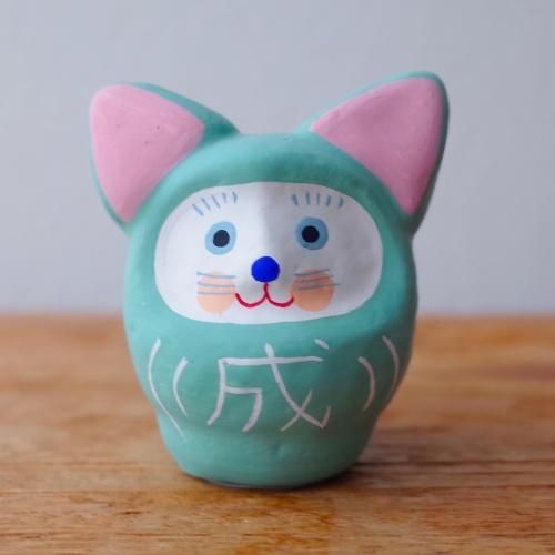 猫だるま グリーン カマクラ張子