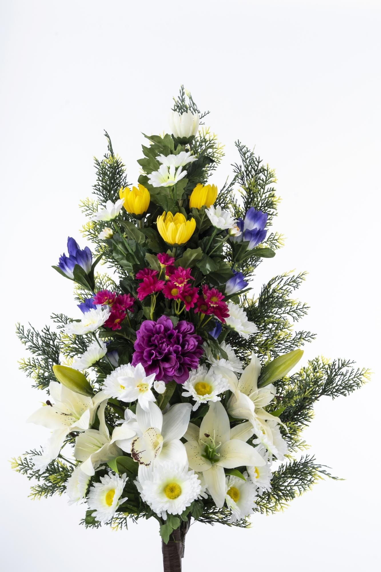 寺院用造花 アレンジ仏花６ ひば添え 寺院用仏花 仏壇用お供え花 造花専門通販店 佛心造花