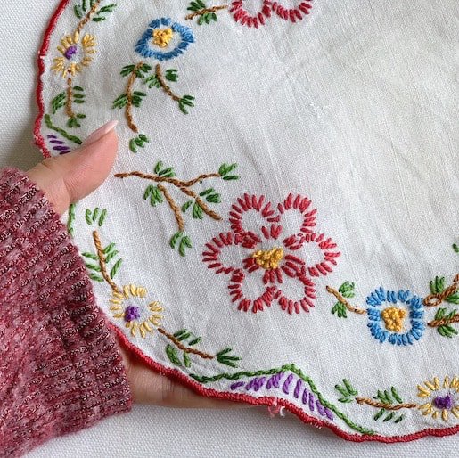 Vintage embroidery doily