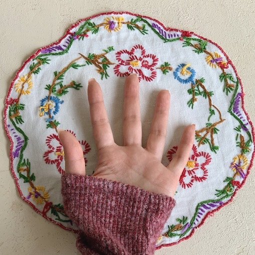 Vintage embroidery doily