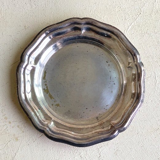 Antique silver tray.b