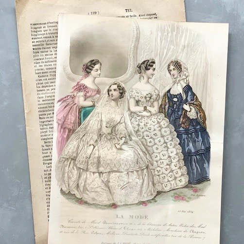 France Antique fashion plate/lithographe.c