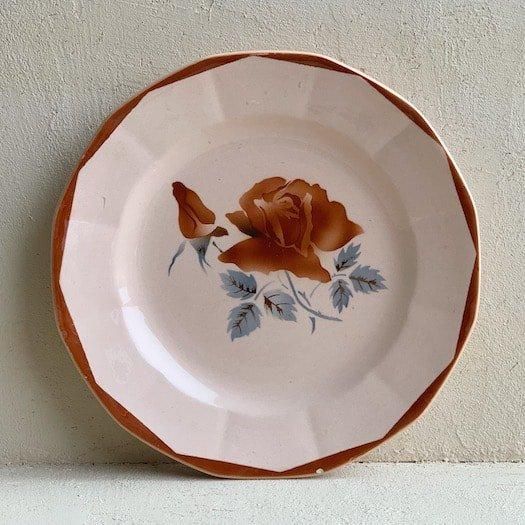 Sarreguemines rose plate.b