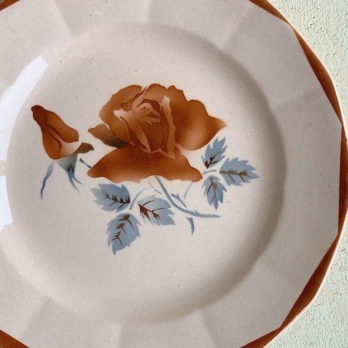 Sarreguemines rose plate.b