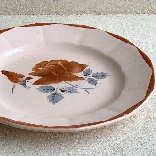 Sarreguemines rose plate.b