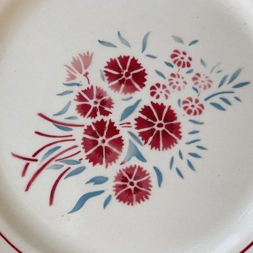 Badonviller Antique bouquet plate.a