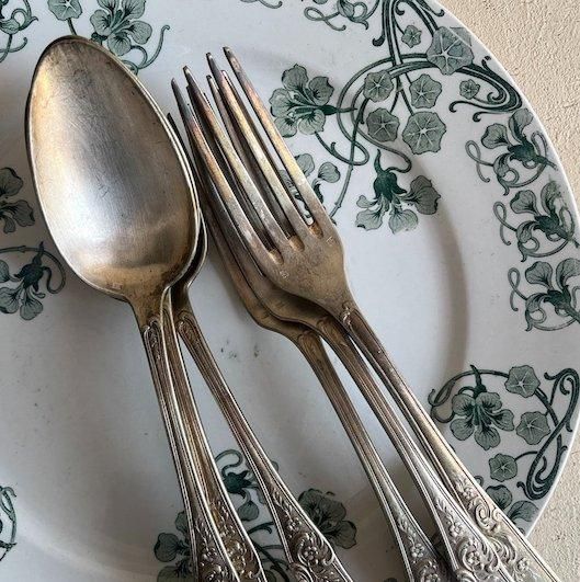 Antique cutlery settable fork