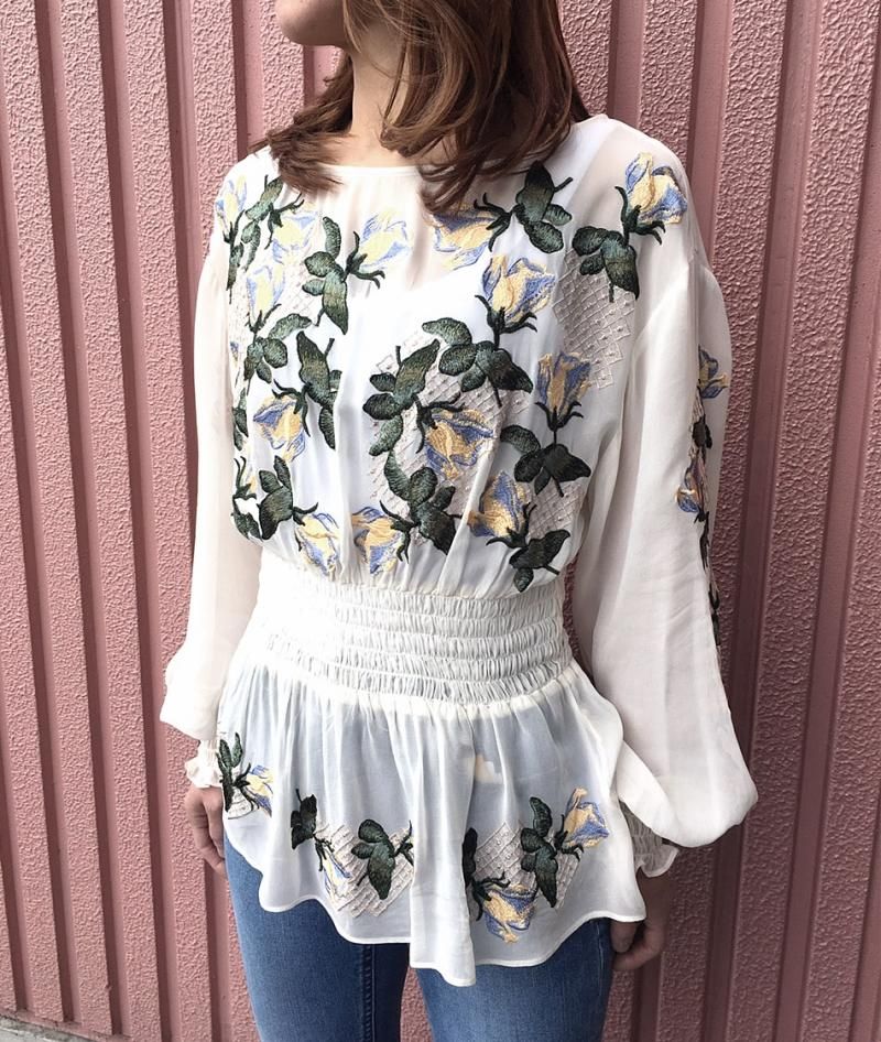 シャーリング刺繍トップス - Cheerful(チアフル) 公式通販|Cheerful