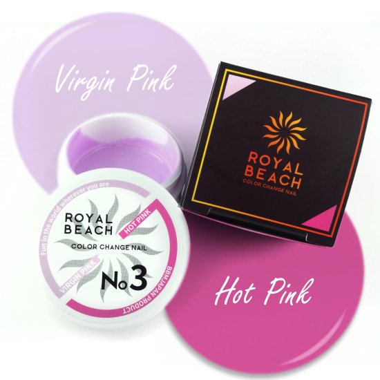 【ROYAL BEACH】<br>カラーチェンジジェルネイル<br>03. VIRGIN PINK⇔HOT PINK<img class='new_mark_img2' src='https://img.shop-pro.jp/img/new/icons20.gif' style='border:none;display:inline;margin:0px;padding:0px;width:auto;' />