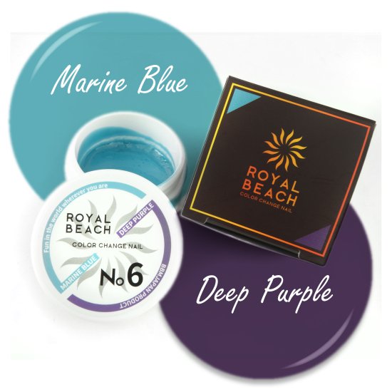 【ROYAL BEACH】<br>カラーチェンジジェルネイル<br>06. MARINE BLUE⇔DEEP PURPLE<img class='new_mark_img2' src='https://img.shop-pro.jp/img/new/icons20.gif' style='border:none;display:inline;margin:0px;padding:0px;width:auto;' />