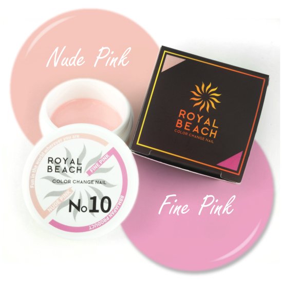 【ROYAL BEACH】<br>カラーチェンジジェルネイル<br>10. NUDE PINK⇔FINE PINK<img class='new_mark_img2' src='https://img.shop-pro.jp/img/new/icons20.gif' style='border:none;display:inline;margin:0px;padding:0px;width:auto;' />