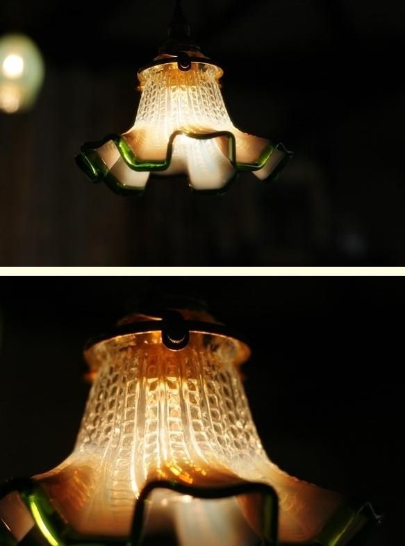 専用です。フランスアンティーク オパールセント ガラスランプシェード