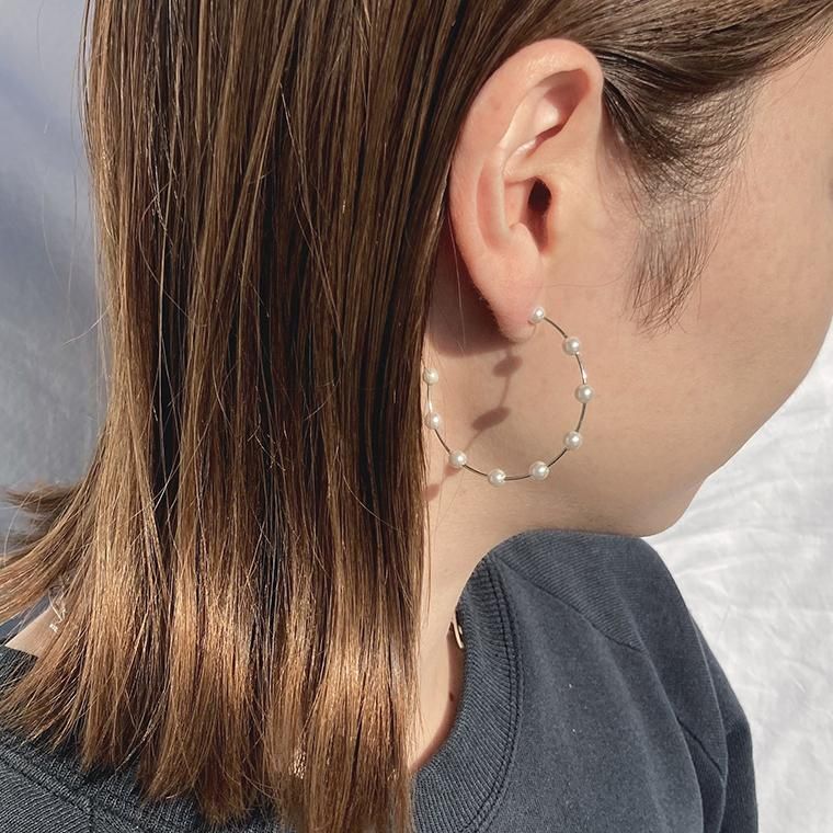 ビッグフープパール ピアス:ISS(イズ) - gargle online ビッグフープパール ピアス:ISS(イズ) - gargle online