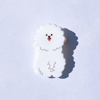 〈KEI MOGARIコラボアイテム〉白い犬 ブローチ：gargle（ガーグル）