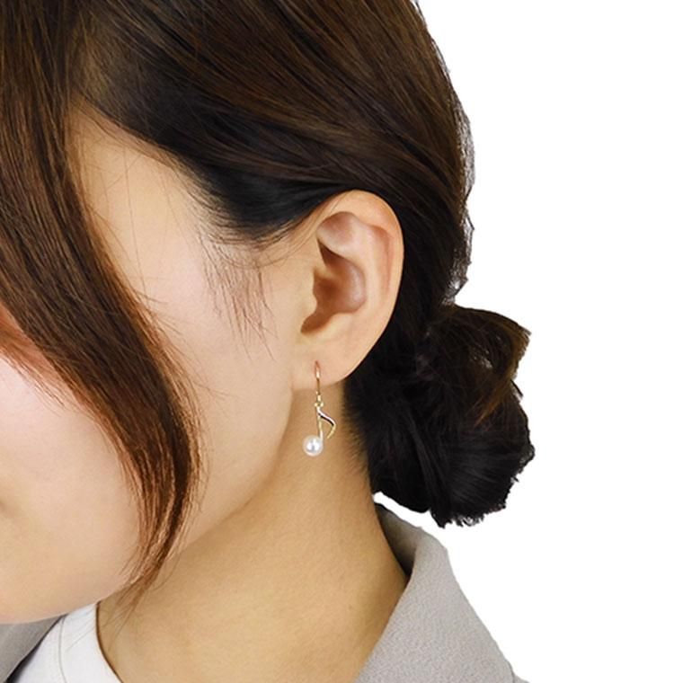 新品　ガーグル　gargle  キラキラ ト音 ピアス　シルバー　音楽 音符パール ピアス ：gargle（ガーグル） - gargle online | ガーグル