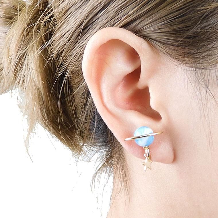 韓流スター注目ブランド☆クラッシュシルクオーガンザビスチェ marble saturn ピアス :gargle(ガーグル ) - gargle online