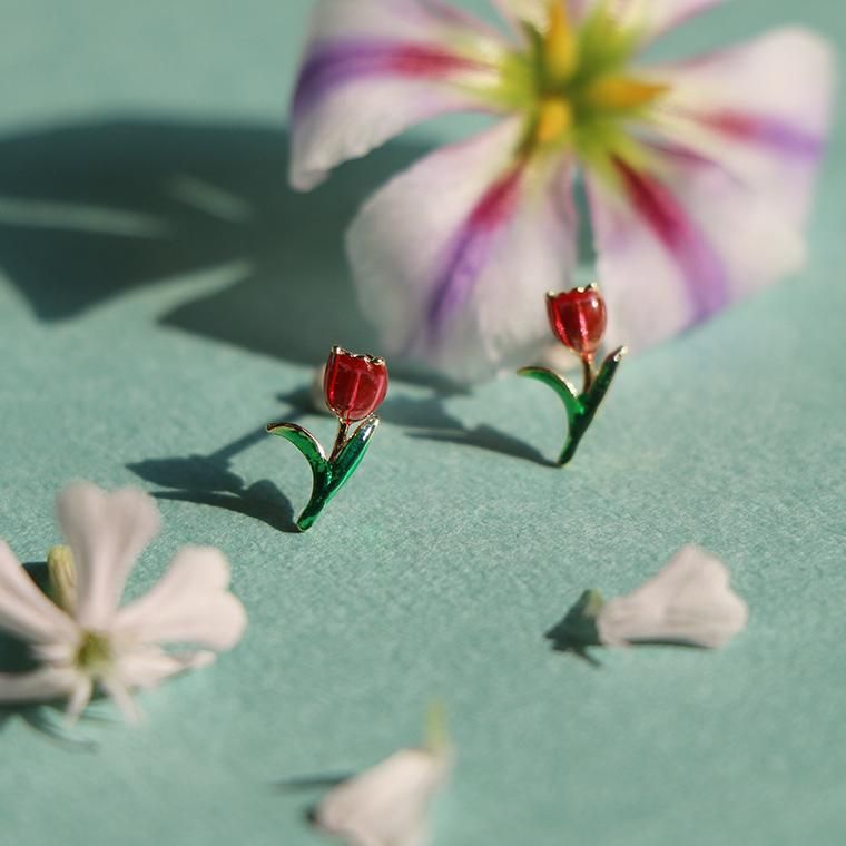 2025.4月新作〉flower letter5 ピアス ：zoule（ゾーラ