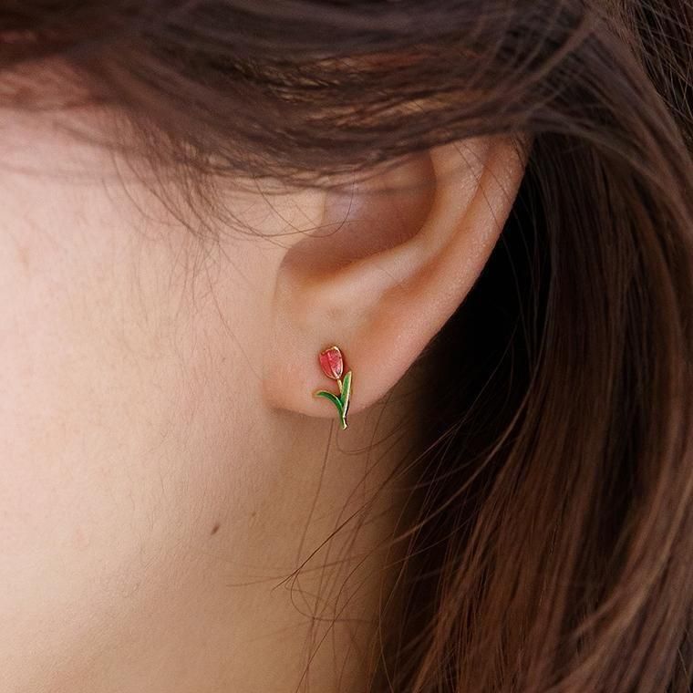 ピアス EOU STUDIO TANGLE PLANT EC セットピアス 5個 フラワー ストーン【4color】 | ピアス,セット