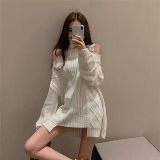 秋冬肩出しニットワンピース Leeen Select 秋冬肩出しニットワンピース Leeen Select