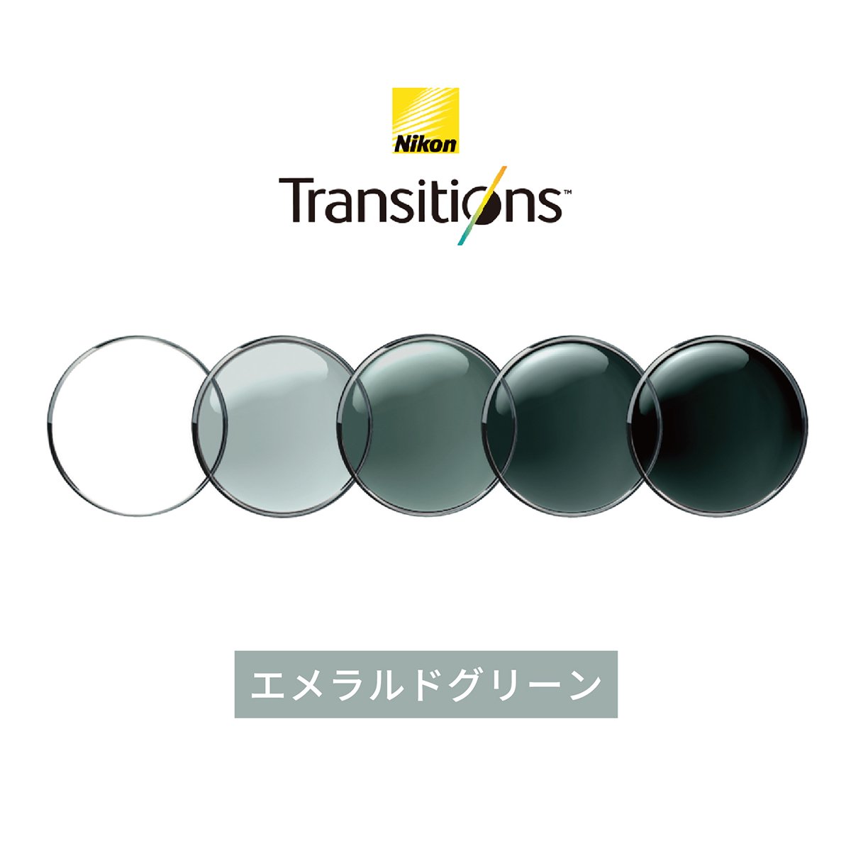 度なし調光レンズ Nikon Transitions GEN8/エメラルドグリーン - decora/G.B.Gafas ONLINE  SHOP｜デコラ ガファス オンラインショップ