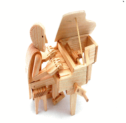 オートマタ、Pianist 木製カラクリ組み立てキット - ケーズ