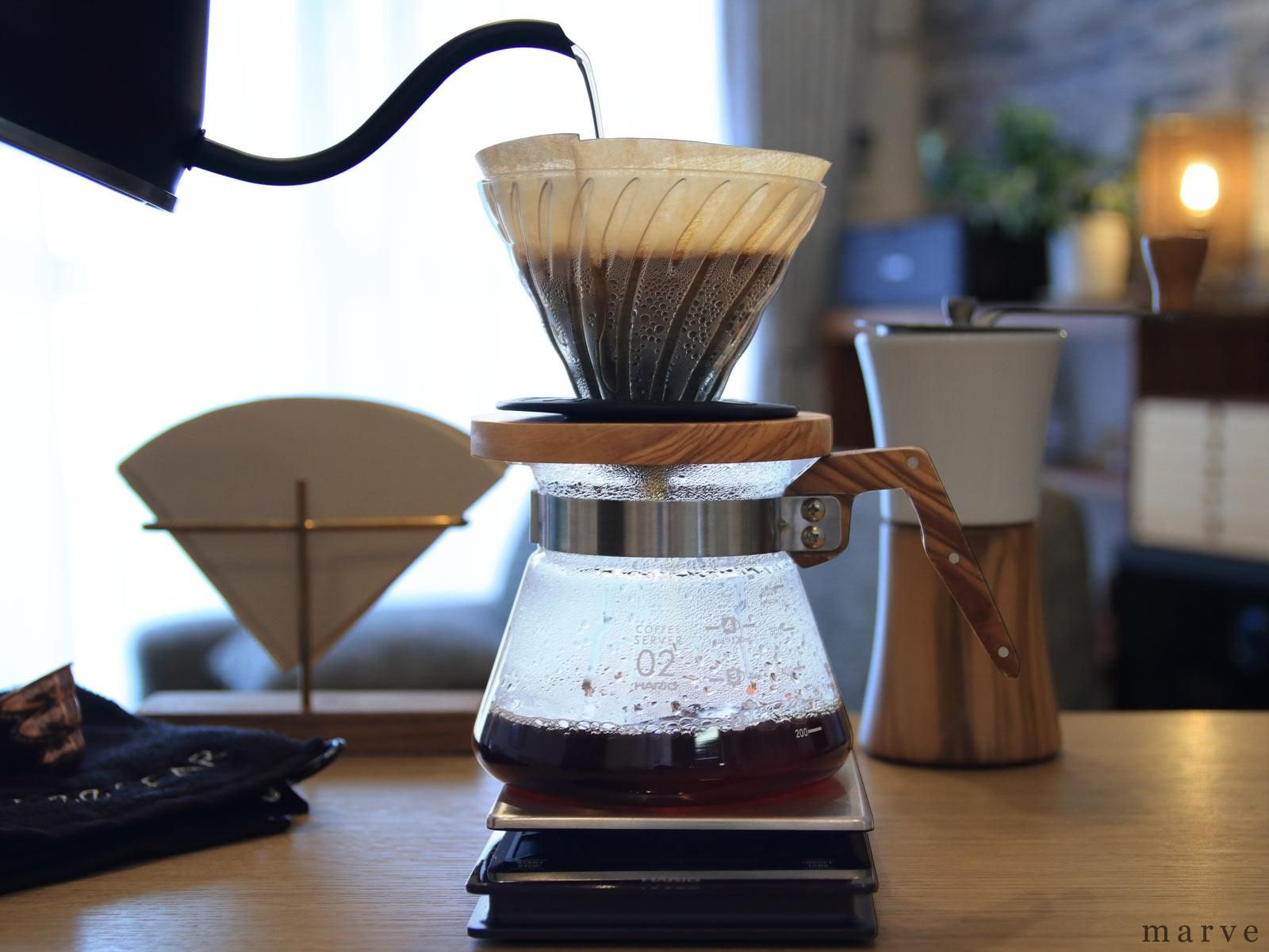 HARIO V60透過ドリッパー オリーブウッド02(1~4杯用) - mp HARIO V60透過ドリッパー オリーブウッド02(1~4杯用) - mp