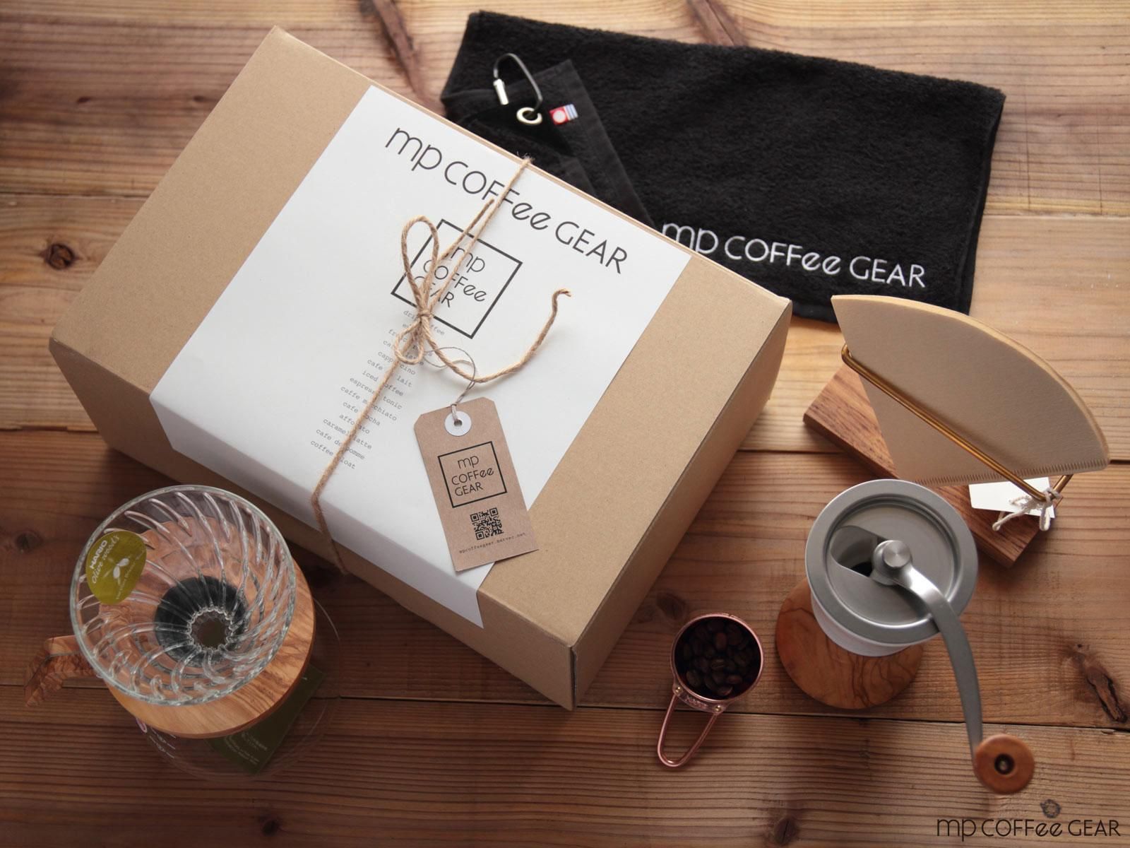 コーヒーギフトBOX HARIO V60・オリーブウッドミル他 7点セット
