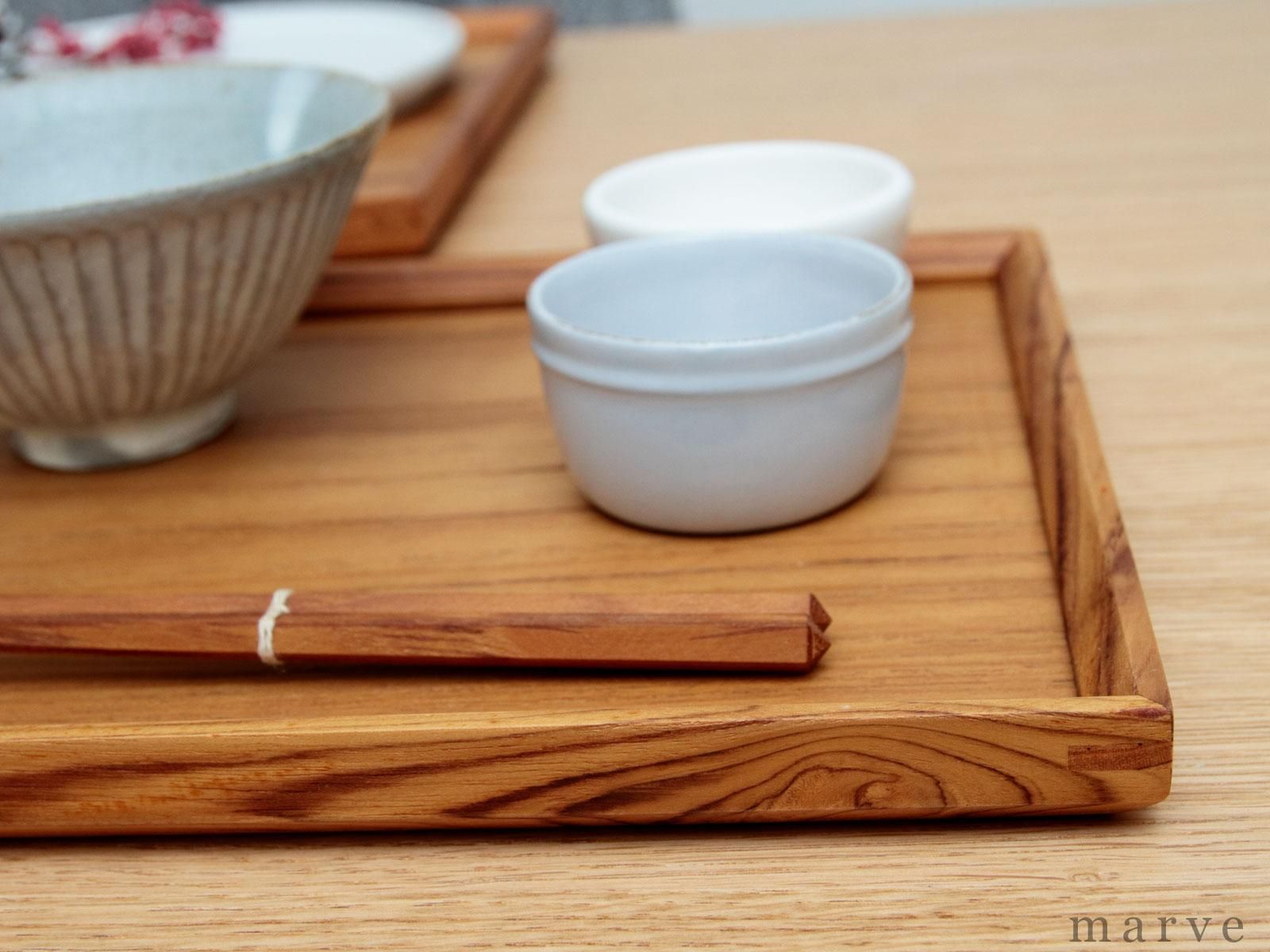 新品】 CAFICT チークのトレイ トレイ チーク材 スタックトレー M