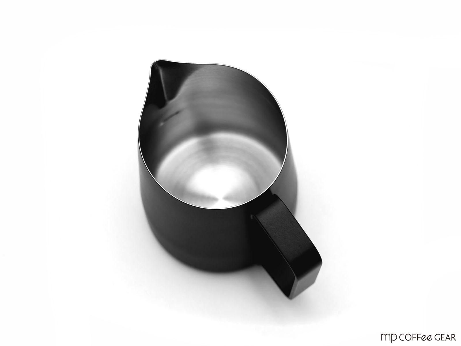 WPM ステンレス ミルクピッチャー(シャープスパウト) 黒つや消し 450ml