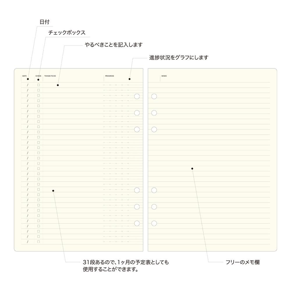 STYLE NOTEBOOK REFILL／スタイルノート・リフィル To Do【LGF27