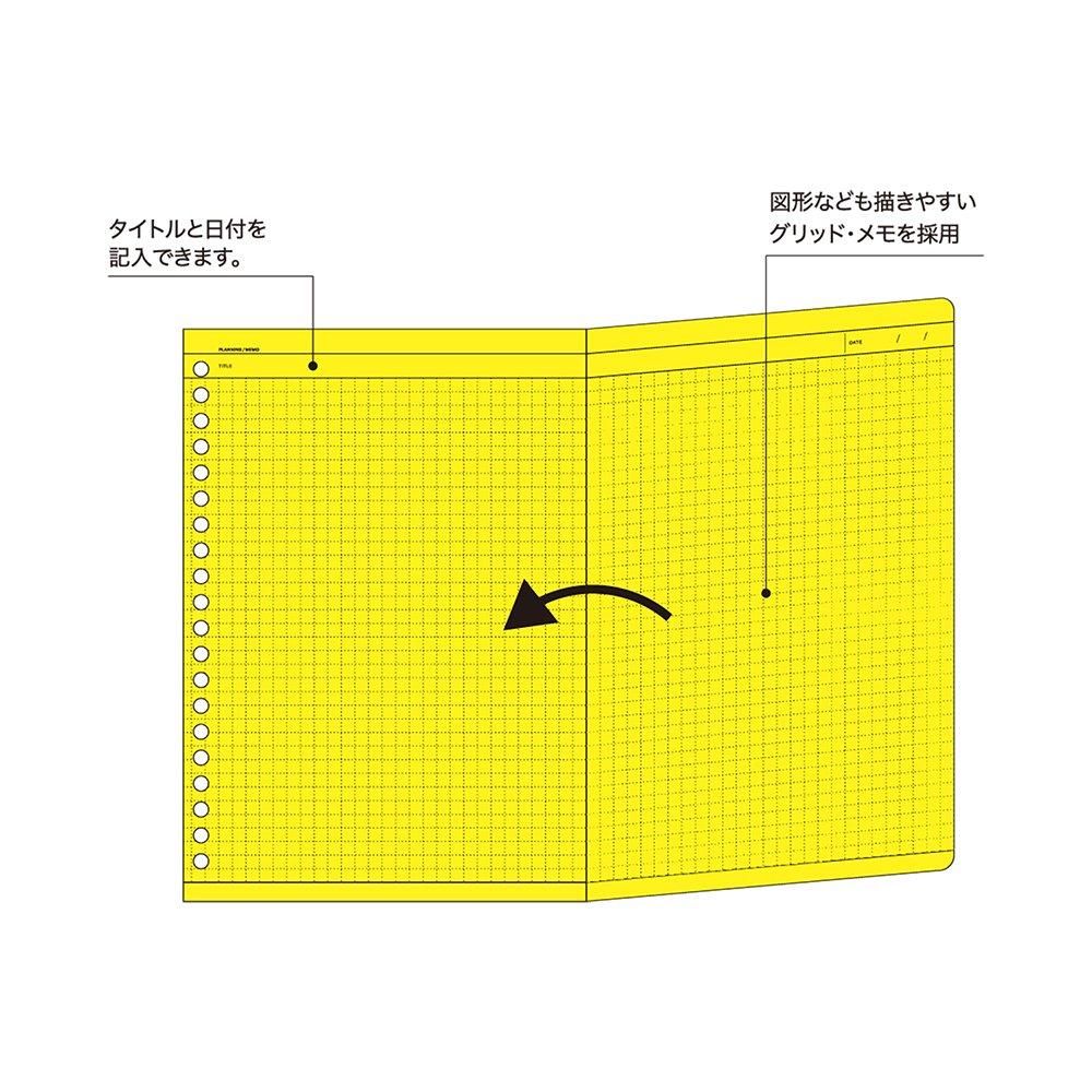 FLEX A5 ルーズリーフ 二つ折りグリッド・メモ【LFX-L05