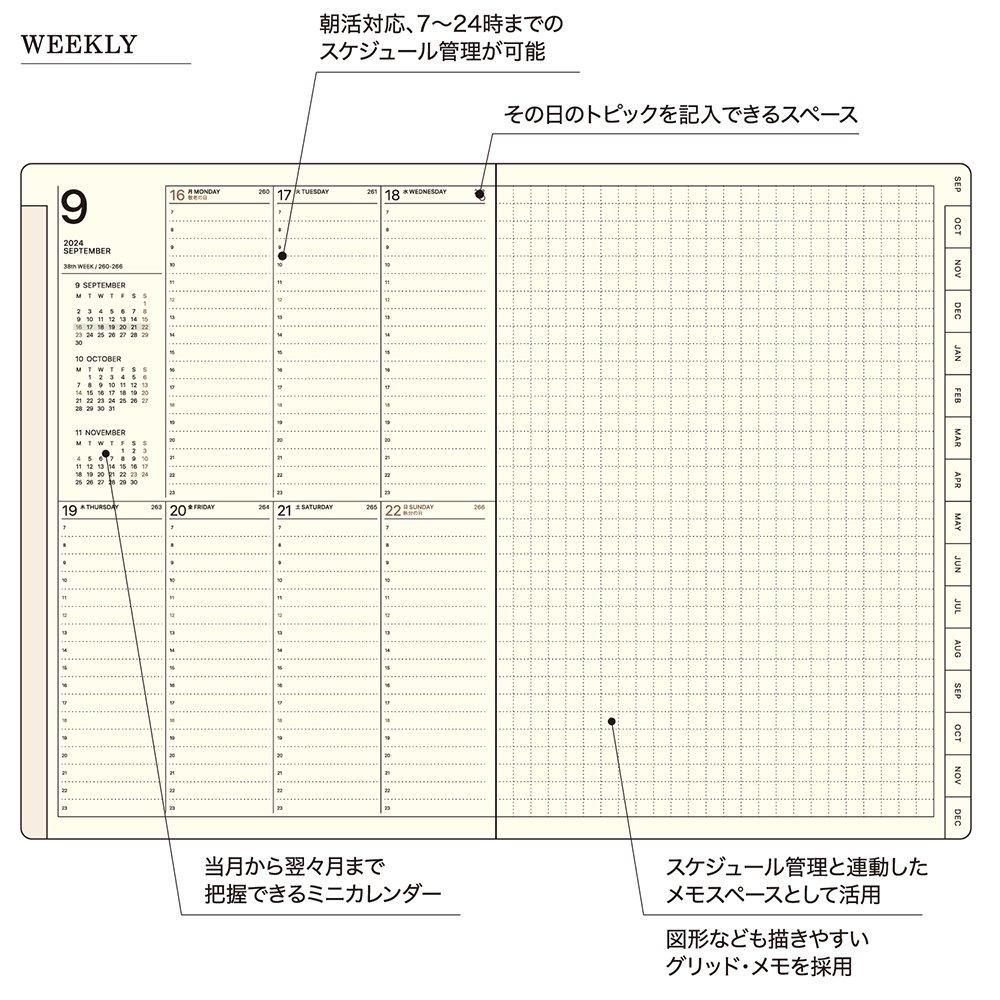 仕事計画」DIARY2025／Pre.9 - B6バーチカルレフト - ラコニック