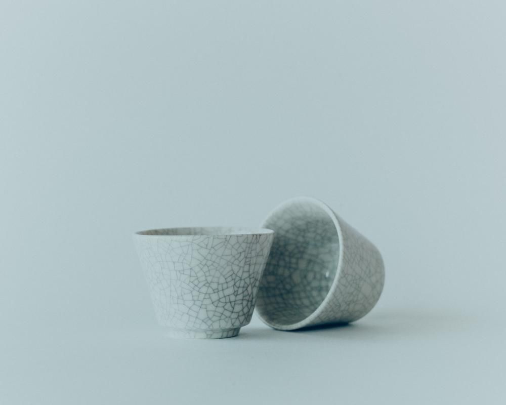 w007 高台碗 白 墨貫入 - shop | 南景製陶園 | nankei pottery