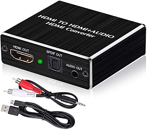 ブラック 4k 60hz HDMI2.0音声分離 音声分離器 Toslink SPDIF光デジタル RCA AUXアナログ オーディオ分離器 映像  音声 分離 PS5 PS4 Slim Pro対応の - WES PREMIUM STORE