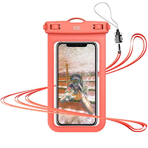 橙色 Yosh 防水ケース スマホ用 最大7インチ対応 Iphone 12mini 12シリーズ Android携帯 に対応 Ipx8 お風呂用 水中 撮影 タッチ可 顔認証 風呂 水泳 釣り 海 Wes Premium Store