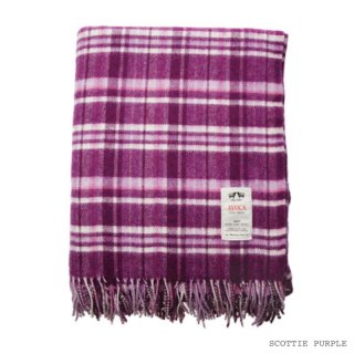 AVOCA CHECK THROW SCOTTIE  PURPLE Large