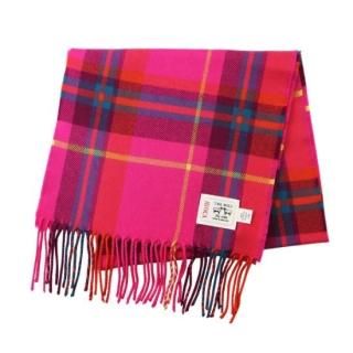 MERINO SCARF Hot Pink Check