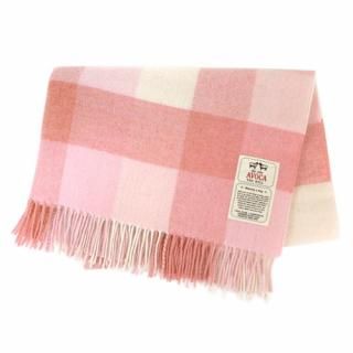 Lambswool Baby blanket Pink Check