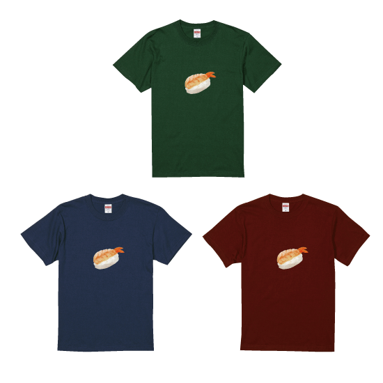 お寿司tシャツえび Design Studio T