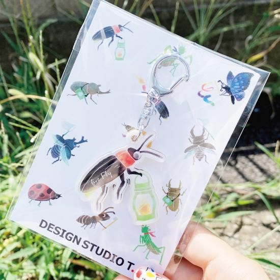 イモムシガチャ 昆虫アクリルキーホルダー