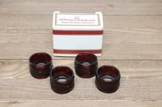 Ruby Red Glass Napkin Ring Set