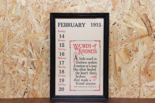 1915 Weekly Calendar&Frame