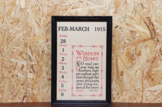 1915 Weekly Calendar&Frame
