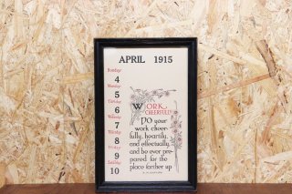 1915 Weekly Calendar&Frame