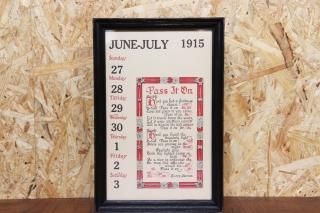 1915 Weekly Calendar&Frame