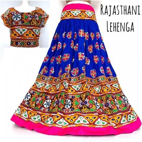 Rajasthani Lehenga インド 民族衣装 ラジャスタン レヘンガ チョリ インド舞踊 インドダンス インドフュージョン 民族舞踊 フォークダンス インドファッション ダンス衣装 インドサリー巻きスカートなど民族衣装リメイクファッション通販専門店rudraksha