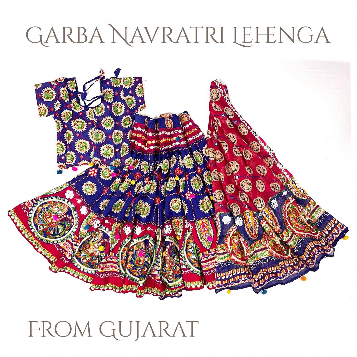 <img class='new_mark_img1' src='https://img.shop-pro.jp/img/new/icons61.gif' style='border:none;display:inline;margin:0px;padding:0px;width:auto;' />Gujarati Garba Lehenga ֥롼x磻åɡ  ̱² 饸㥹إ󥬡ʥȥ