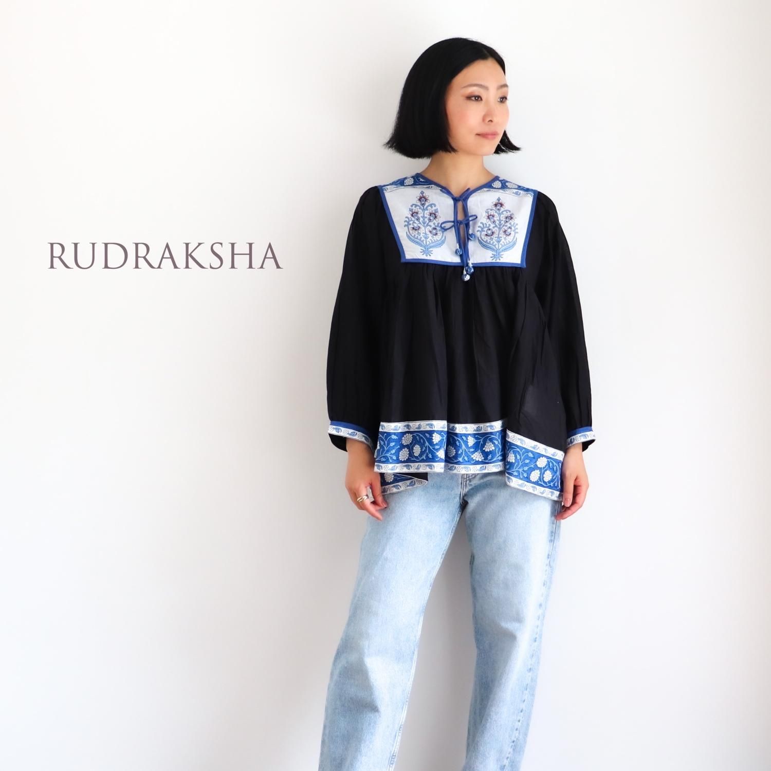 ハンドブロックプリント インド綿ワンピース 《Navy x キルト》 ハンドブロックプリント インド綿ワンピース 《Navy x キルト》